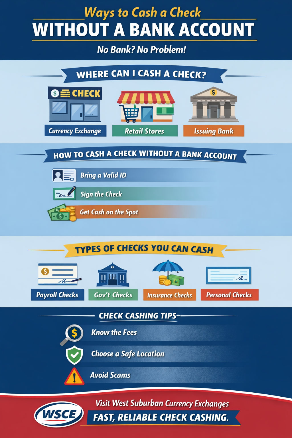 Where to cash a check without a bank account